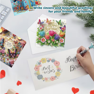 Preview: Diamond Painting 12 Stück Geburtstagskarten